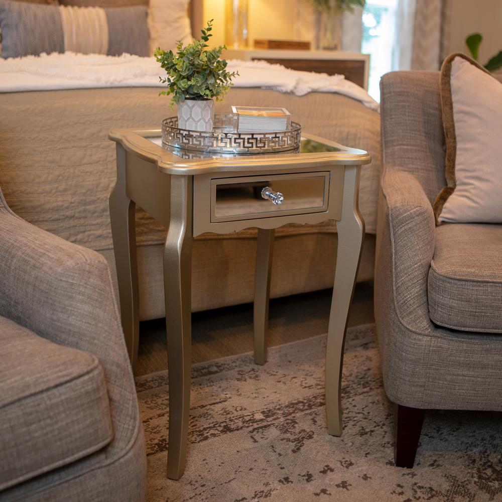 Decor Therapy Mirrored End Table Fr1793 The Home Depot