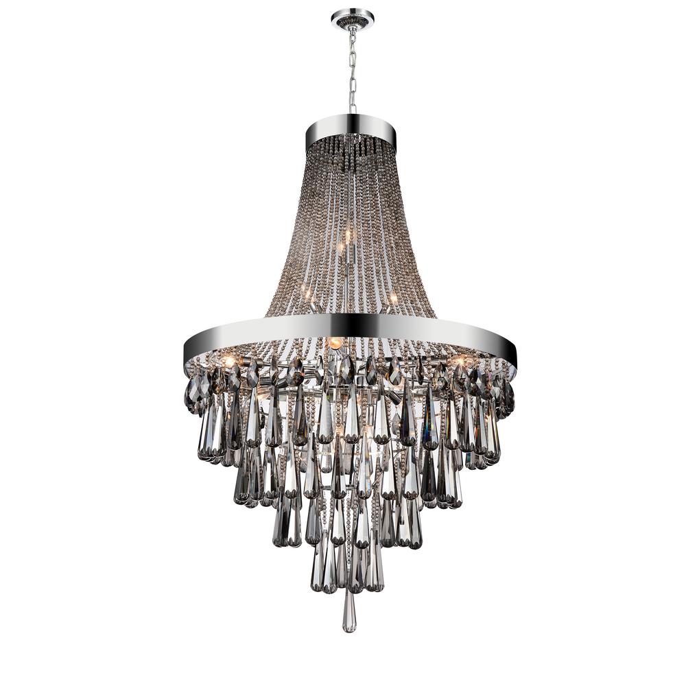 Cwi Lighting Vast 17 Light Chrome Chandelier 5078p32c Smoke The Cwi Lighting Vast 17 Light Chrome Chandelier