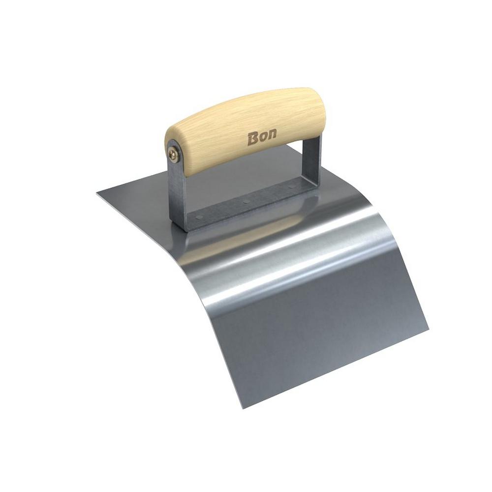 Bon Tool 6 in. x 5 in. Curb Tool Edger with 3 in. Radius and Wood Handle