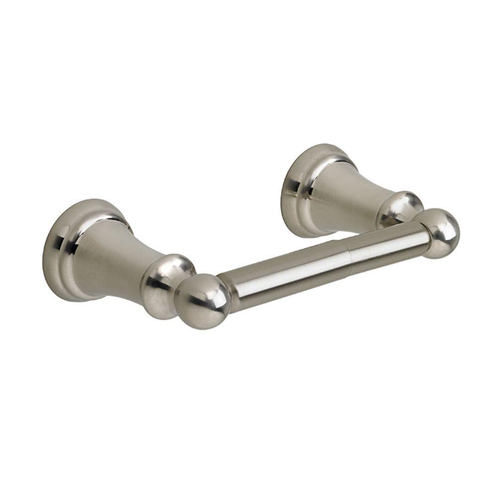 American Standard Toilet Paper Holders Bathroom Hardware The Traditional Round Double Post Toilet Paper Holder In Brushed Nickel