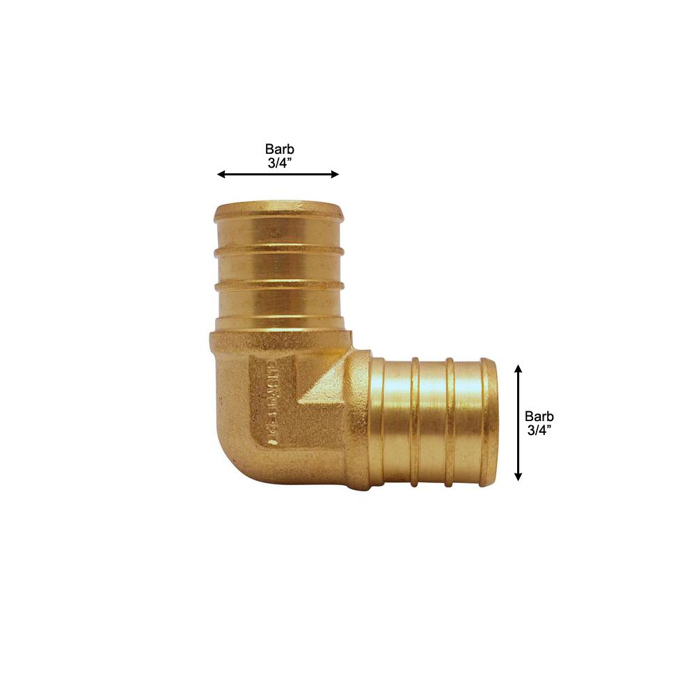 Pack of 25 3//4 PEX x 3//4 PEX Elbow Lead-Free