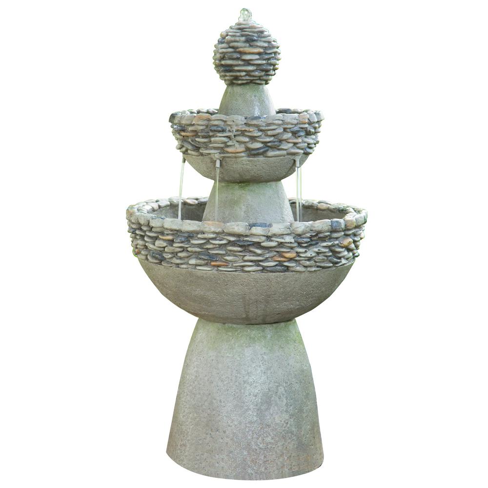 Modern Freestanding Fountains The Home Depot Polyresin 3 Tier Garden Fountain