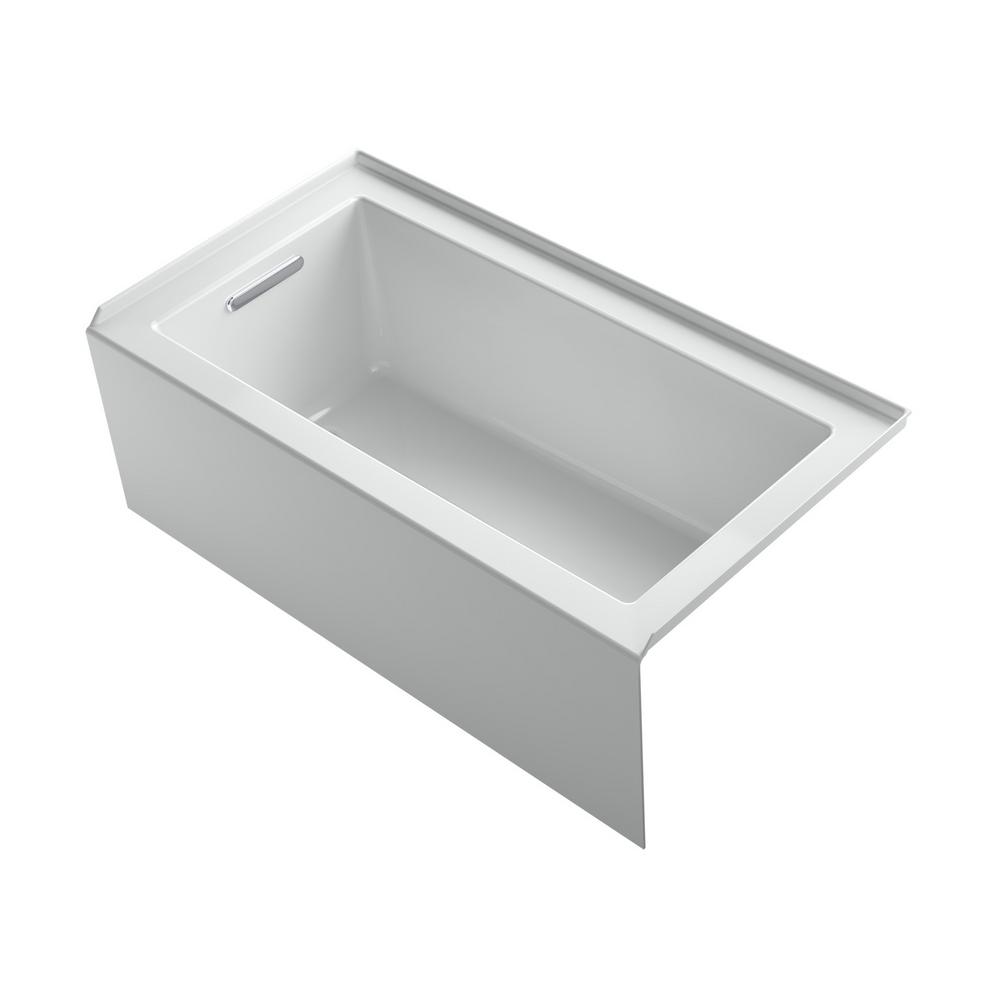 KOHLER Underscore 60 in. Lefthand drain Rectangular Alcove Bathtub in