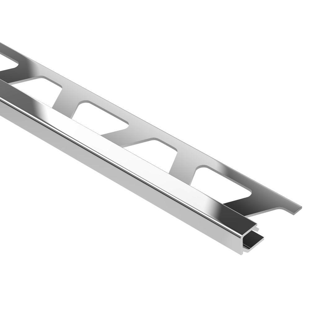 Chrome Metal Tile Edging Trim Tools Supplies The Quadec Polished Chrome Anodized Aluminum 3 8 In X Ft 2