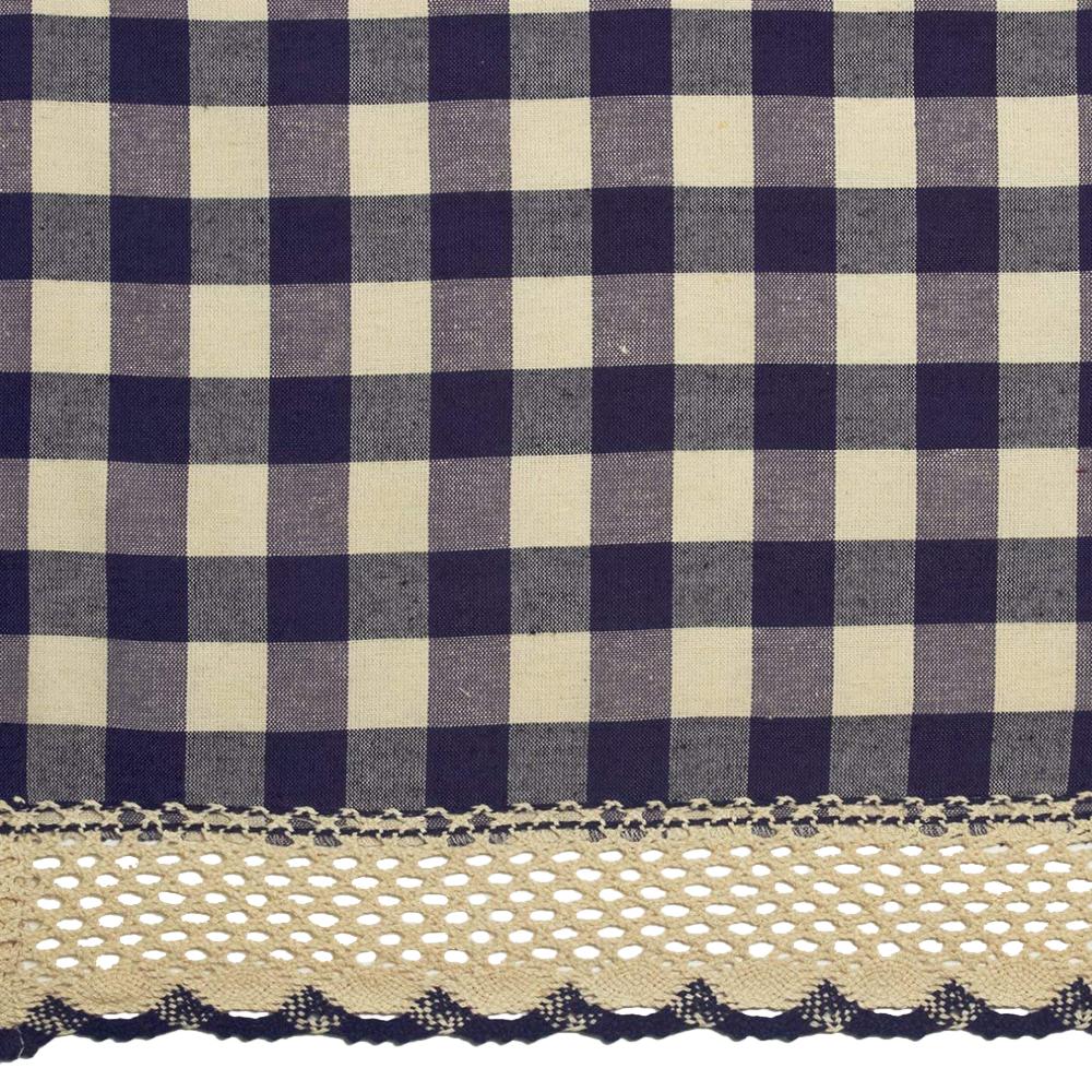 Achim Semi Opaque Buffalo Check Navy Poly Cotton Window Curtain
