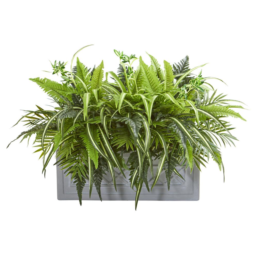 Nearly Natural 8059 Nepthytis Artificial Plant in Stone Planter Green