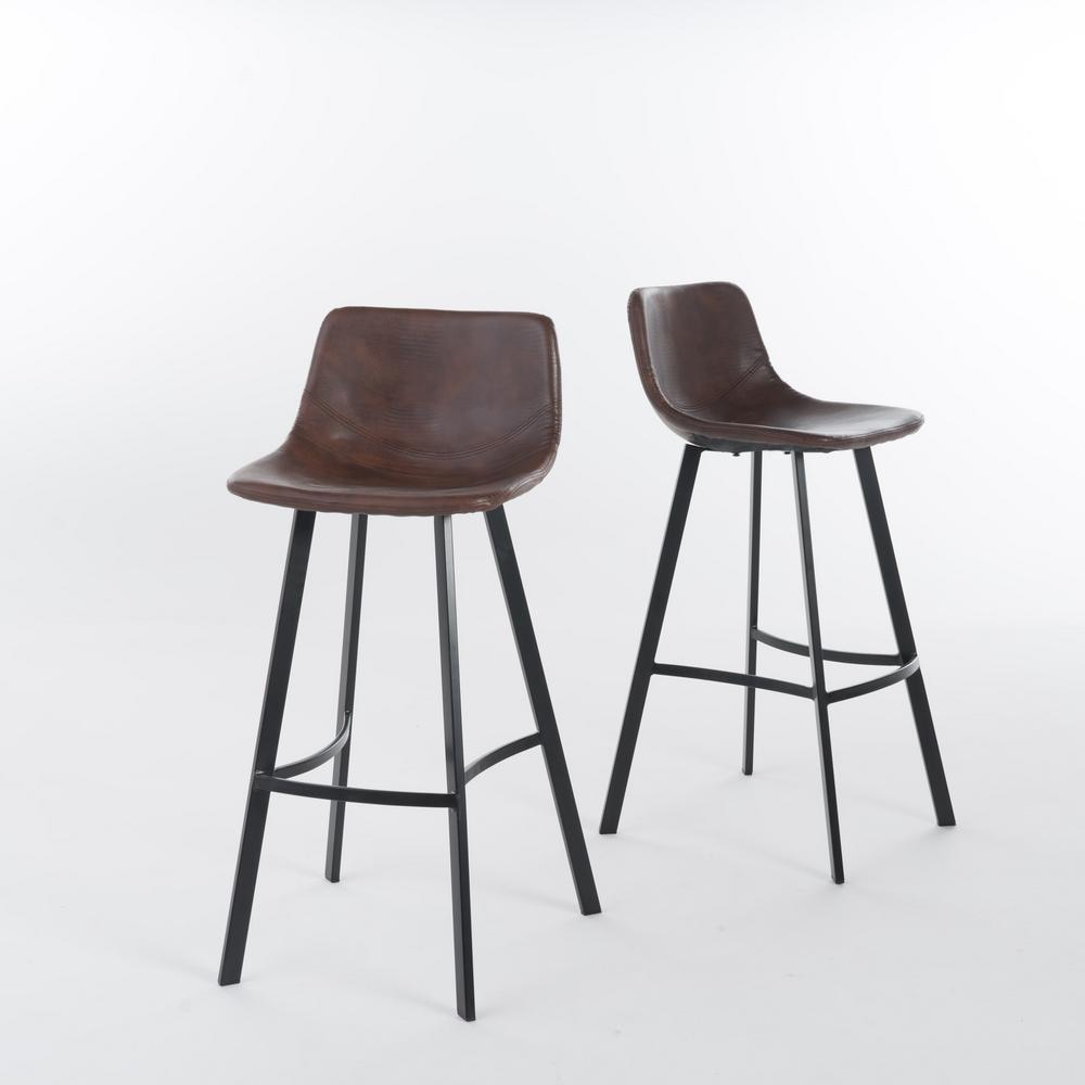 Le House Dax 30 In Brown And Black Bar Stool Set Of 2 Le House Dax 30 In Brown And Black Bar Stool Set Of 2