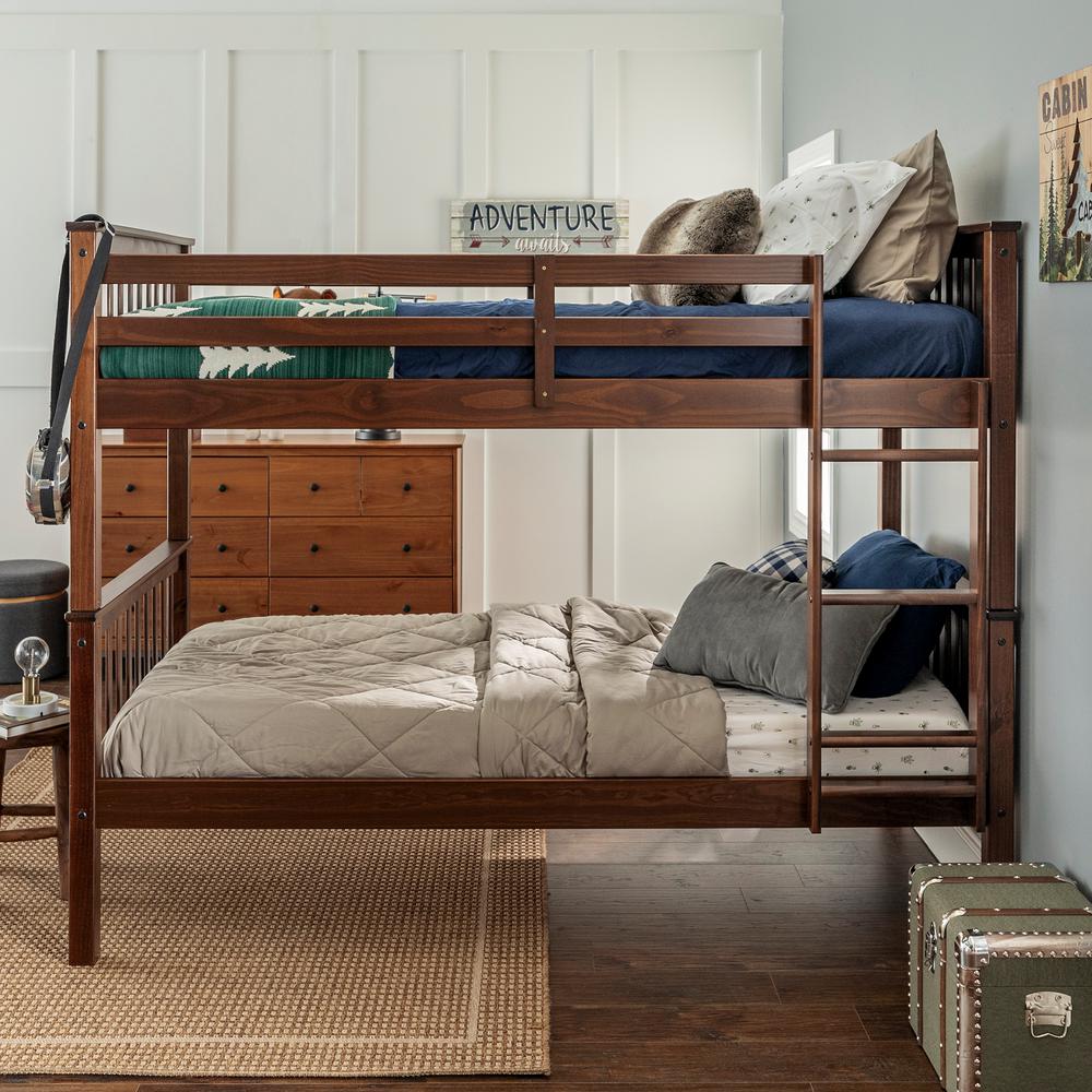 Walker Edison Furniture Company Solid Wood Twin Over Mission
