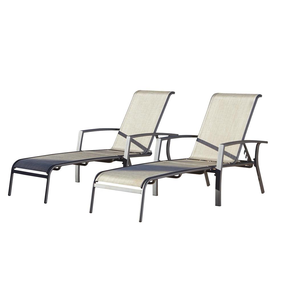 Cosco Serene Ridge Patio Furniture Adjustable Aluminum Outdoor Chaise Lounge Chair In Dark Brown Set Of 2