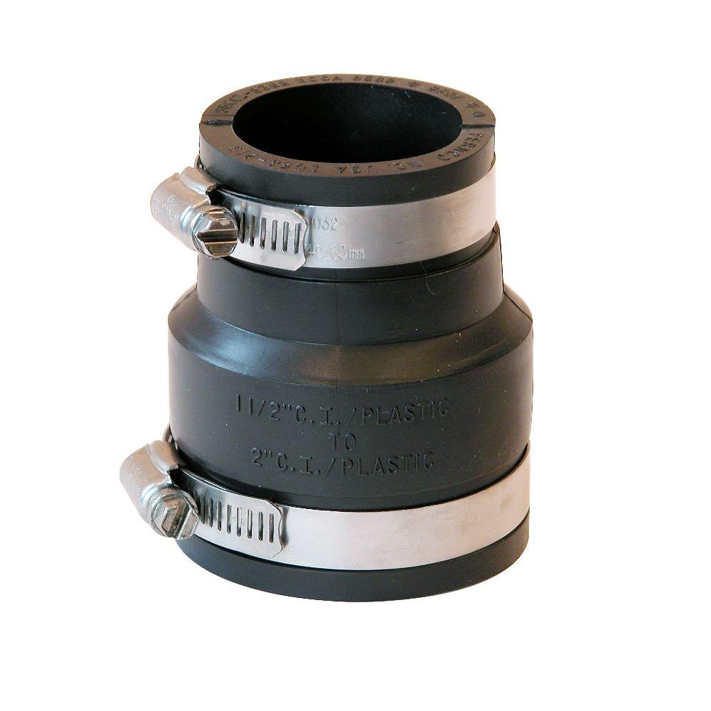 Fernco 2 In X 1 1 2 In DWV Flexible PVC Coupling P1056 215 The Home 