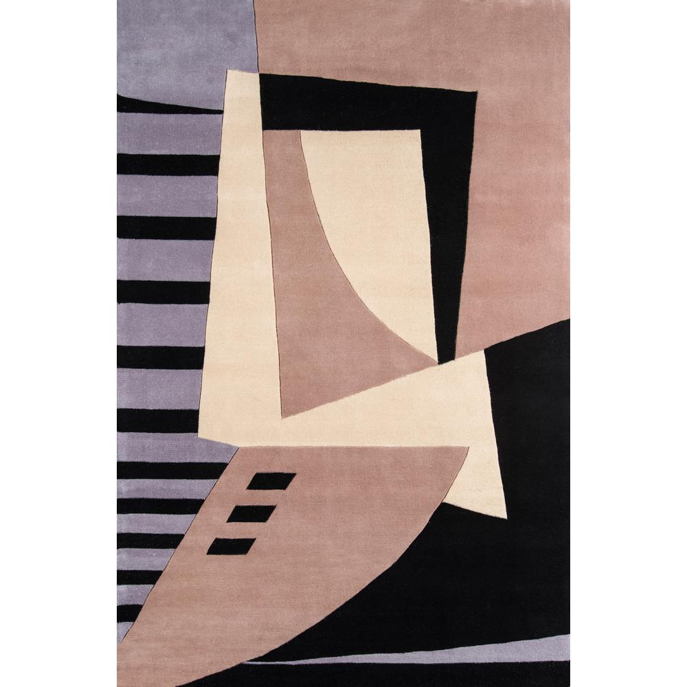 Kas Rugs Modern Leaf Plum/Black 5 ft. x 8 ft. Area RugBAI28075X8 The