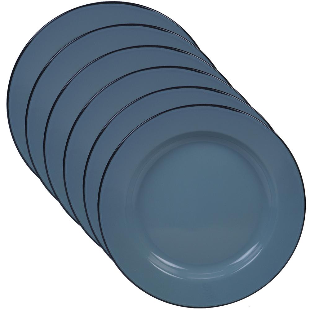 Certified International Enamelware 6Piece Teal 10.25 in. Dinner Plate