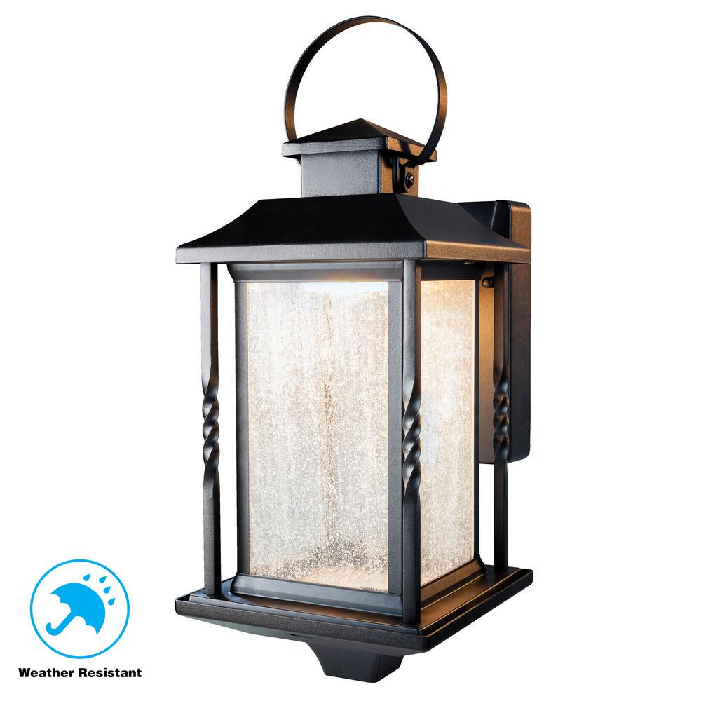 Black Outdoor Wall Mounted Lighting The Home Portable Black Outdoor Integrated Led Wall Mount Lantern