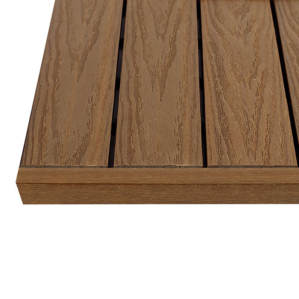 Deck Tiles Decking The Home Depot Peruvian Teak Quick Deck Composite Tile Straight End
