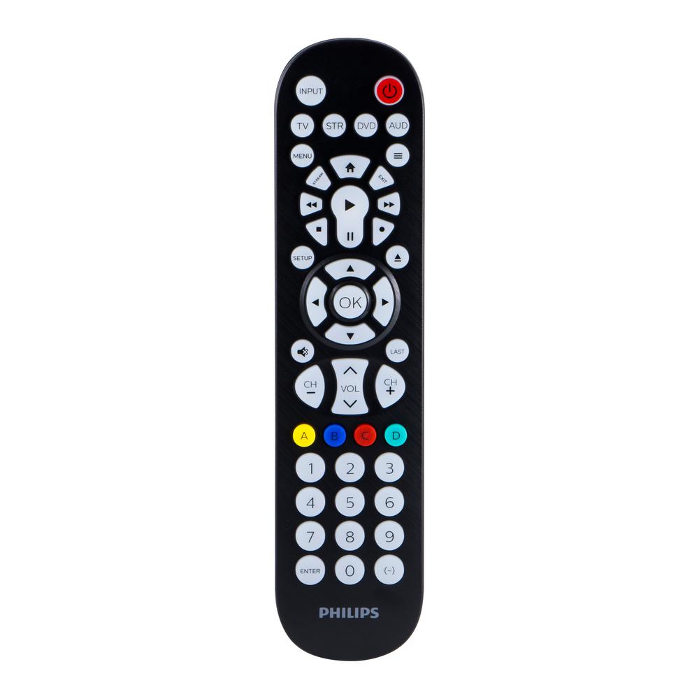 4 On Universal Remote Controls Av Accessories The 4 Device Streaming Compatible Backlit Universal Remote Control In Brushed Black