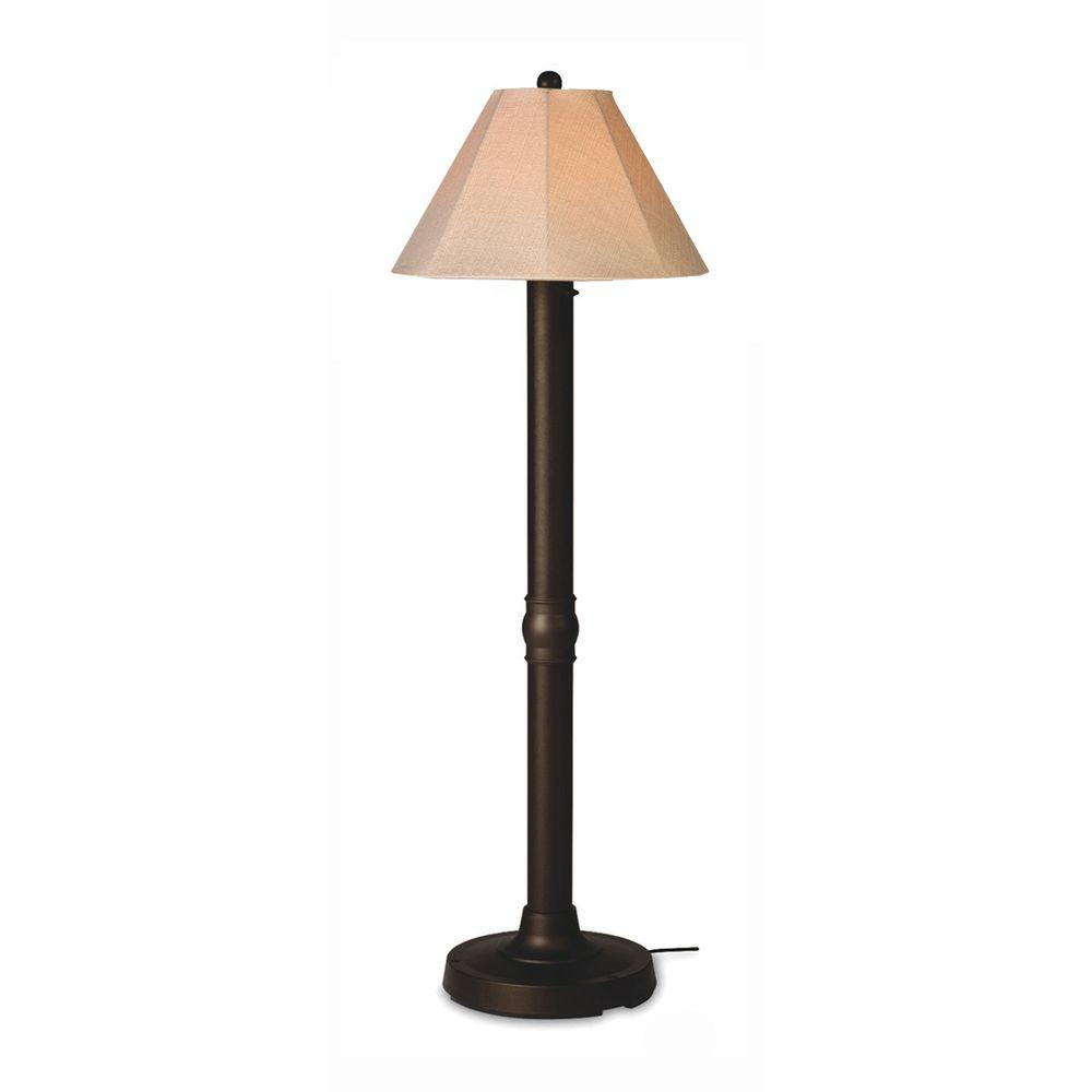 Outdoor Floor Lamps The Home Depot Bronze Outdoor Floor Lamp With Antique Beige Linen