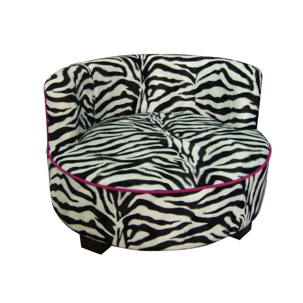 Ore International 15 5 In H Round Pet Zebra Upholstered Print
