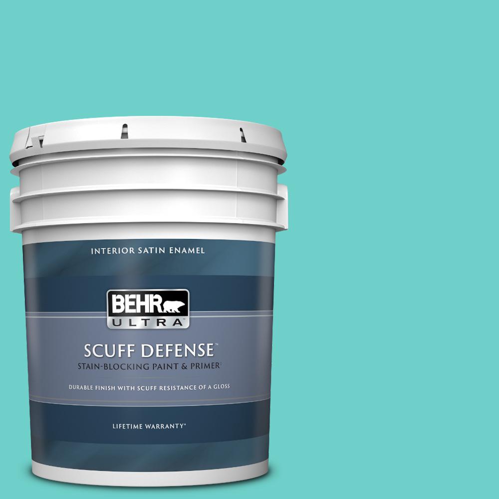 BEHR ULTRA 5 gal. P4504 Hidden Sea Glass Extra Durable Satin Enamel