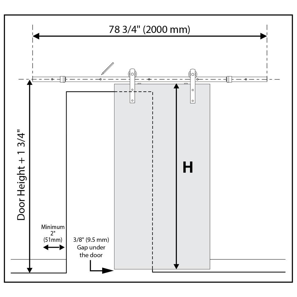 Mmi Door 60 In X 80 In Primed Molded Mdf Cashal Sliding Barn Door With Hardware Kit