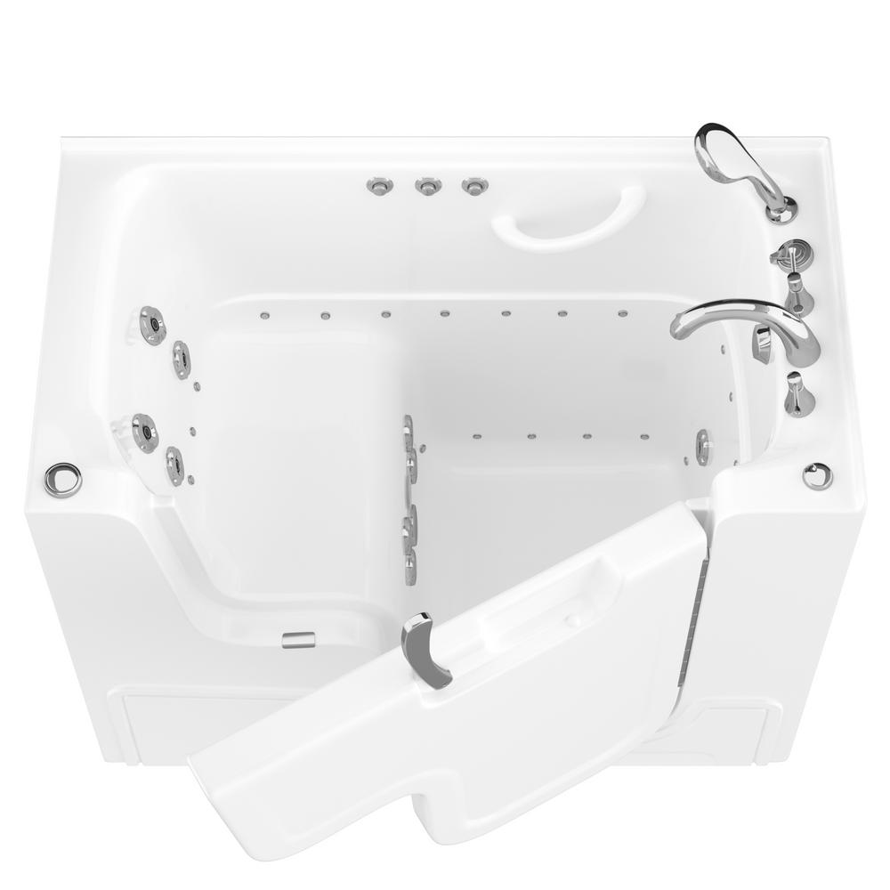 Universal Tubs HD Series 53 in. Right Drain Wheelchair Access Walk-In Whirlpool and Air Bath Tub with Powered Fast Drain in White For Sale