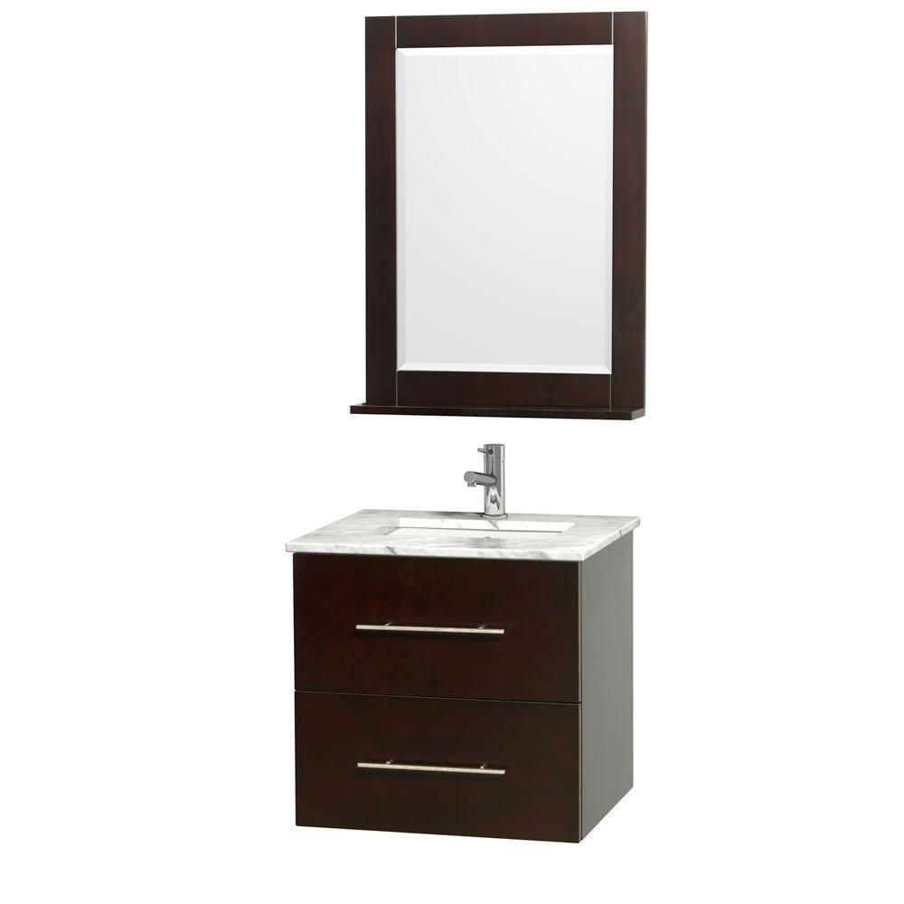 Wyndham Collection Centra 24 In Vanity Espresso With Marble Wyndham Collection Centra 24 In Vanity Espresso With Marble Top Carrara White