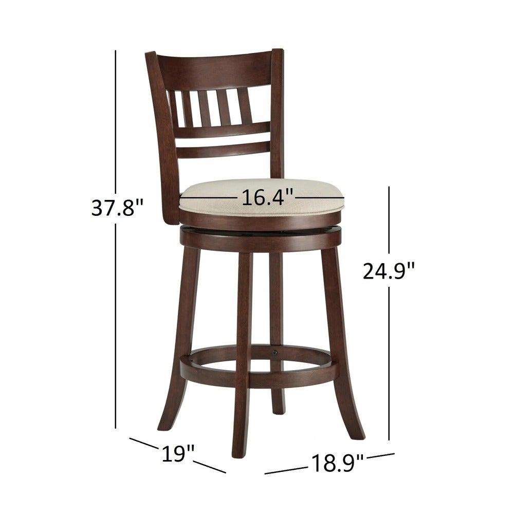 HomeSullivan Morris 24 in. Cherry Swivel Cushioned Bar Stool-401140E ...