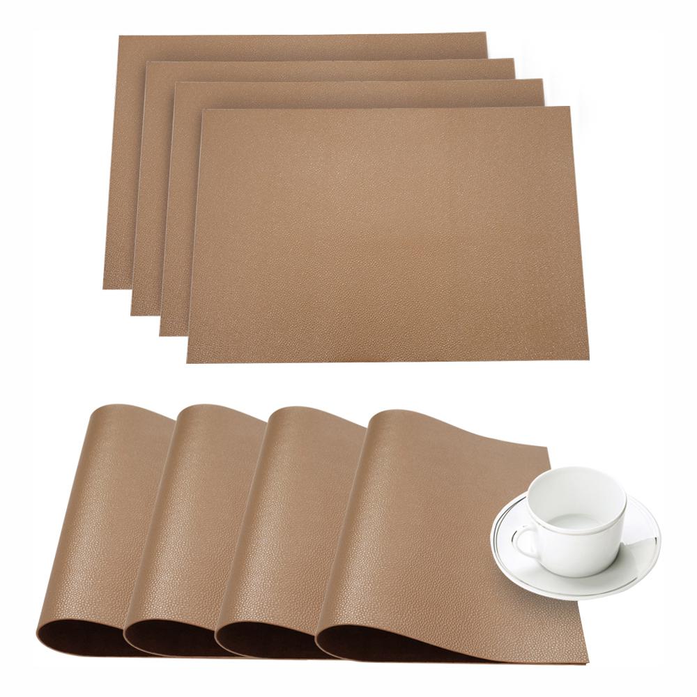 Dainty Home Pebble Ivory Faux Leather Placemat (Set of 4) 4PEPMIV The Home Depot