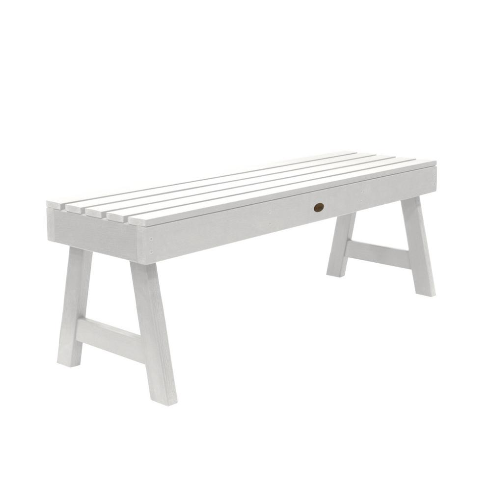 White Plastic Outdoor Benches Patio Chairs The Home Depot