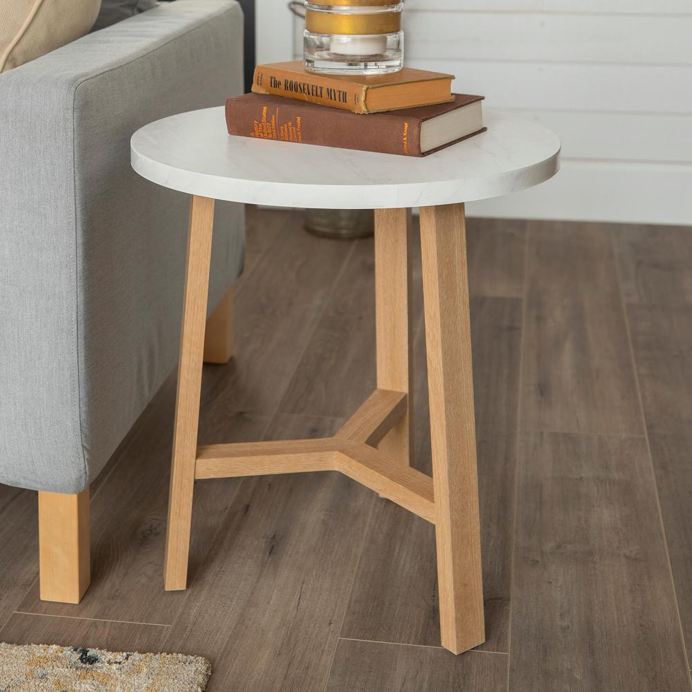 Walker Edison Furniture Company 20 In White Marble And