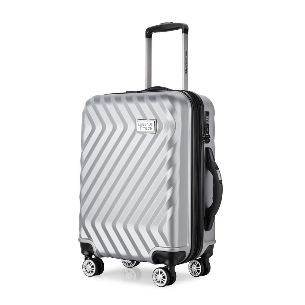 Unbranded Luggage Tech Monaco Collection 28 in. Smart Luggage Silver
