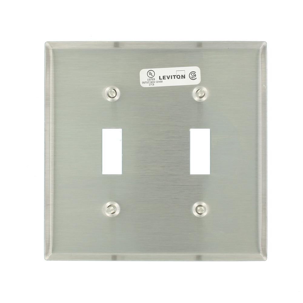 Leviton Stainless Steel 2 Gang Toggle Wall Plate 1 Pack 84009 The Home Depot - Stainless Steel Wall Plates Home Depot Leviton Stainless Steel 2 Gang Toggle Wall Plate 1 Pack 84009 The Home Depot - Stainless Steel Wall Plates Home Depot