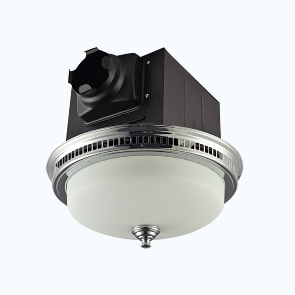 Chrome Bathroom Exhaust Fans Bath The Home Depot Decorative Chrome Plated 110 Cfm Ceiling Bath Fan With Light And Gl Globe