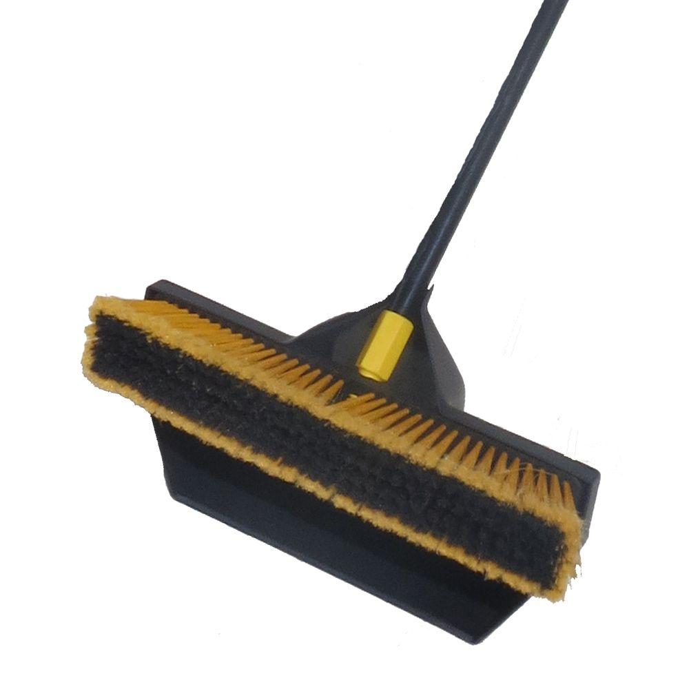 Brovel 18 inch Pre-Attached No Bending Dust Pan and Push Broom by Brovel