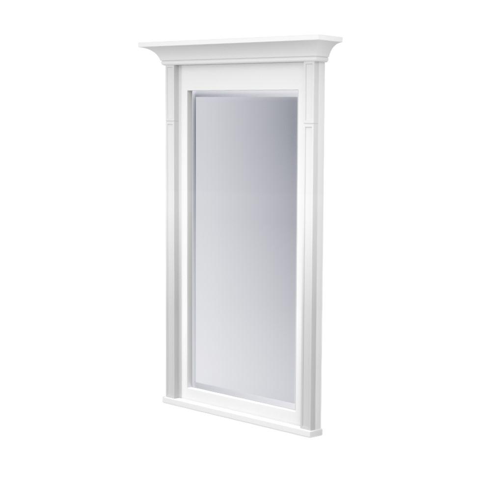 Kraftmaid 42 In L X 24 W Framed Wall Mirror Dove White Kraftmaid 42 In L X 24 W Framed Wall Mirror Dove White Fm2436 S3 Kmhv The Home Depot