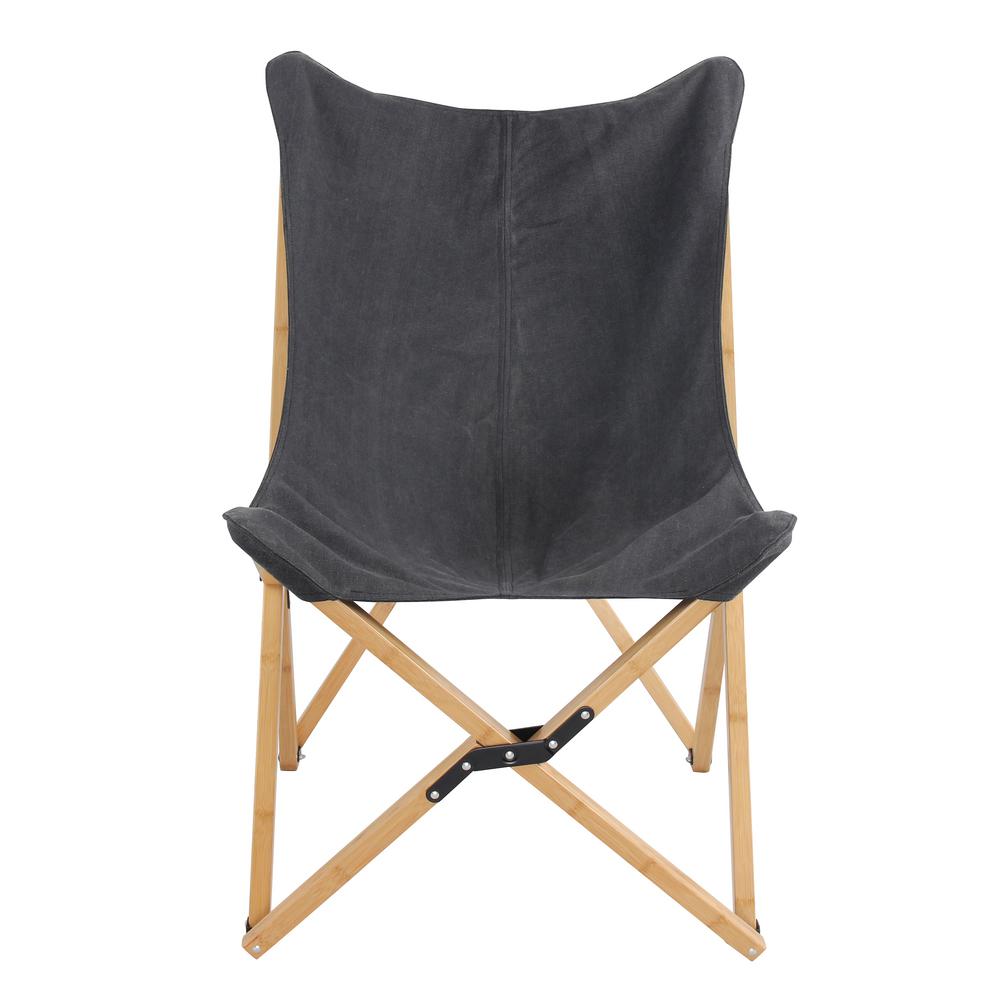 Amerihome Black Canvas And Bamboo Butterfly Chair 804072 The