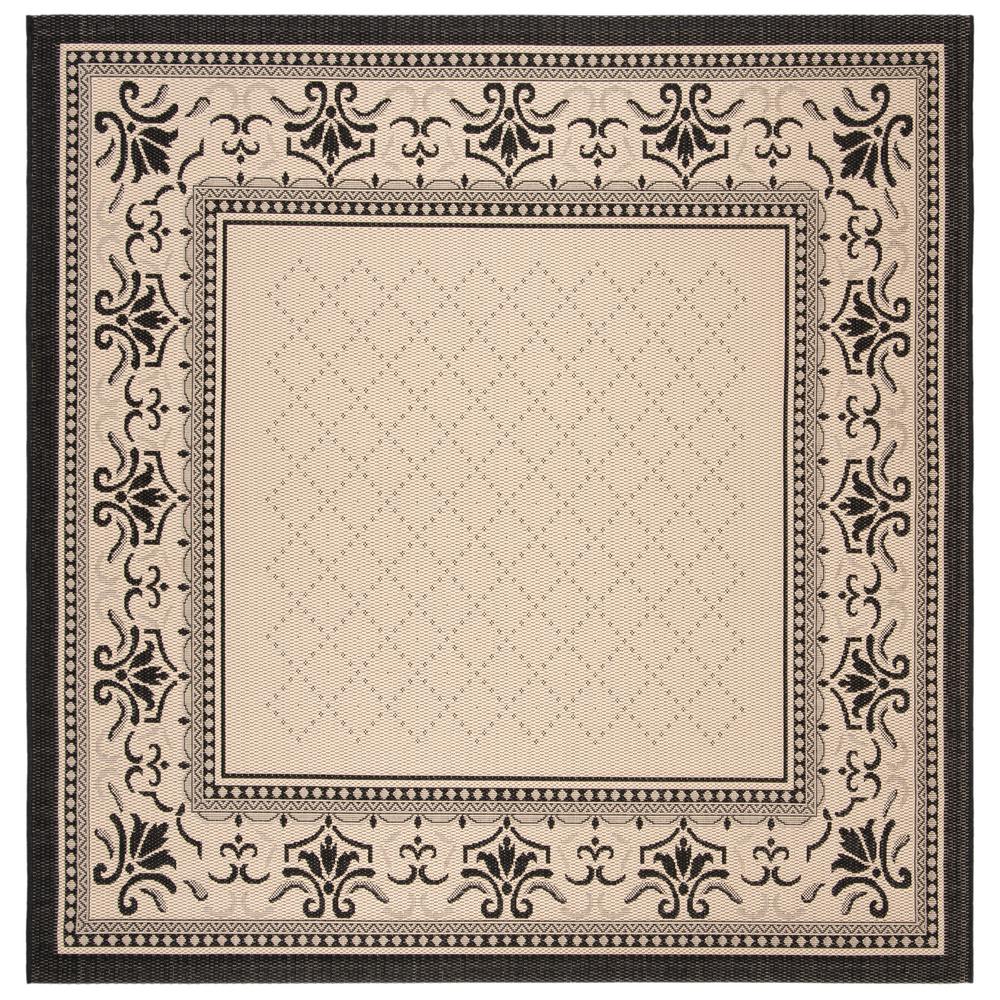 Safavieh Courtyard Sand/Black 8 ft. x 8 ft. Indoor/Outdoor Square Area