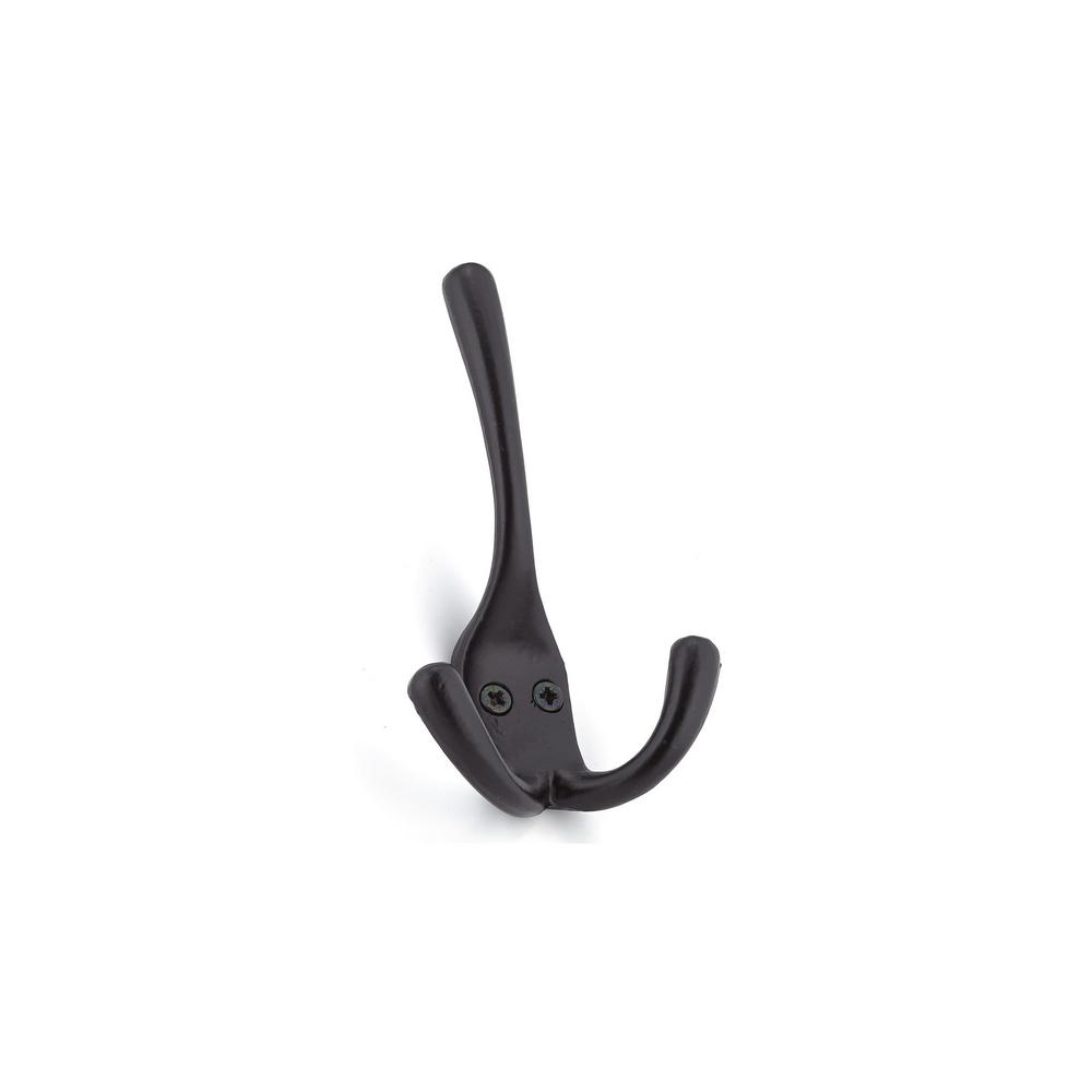 Richelieu Hardware Matte Black Triple Hook-T5611900 - The Home Depot