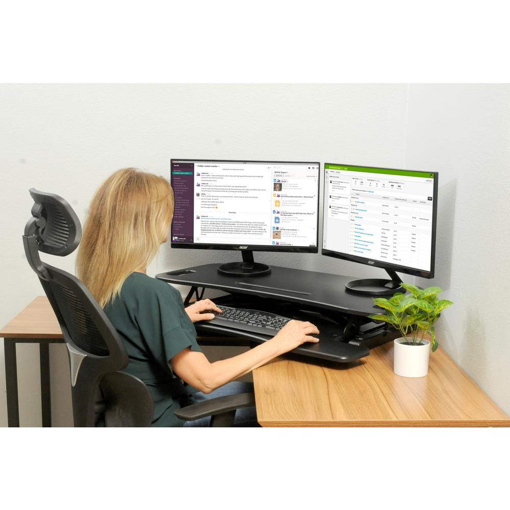 Techorbits Black 37 In Height Adjustable Corner Standing Desk