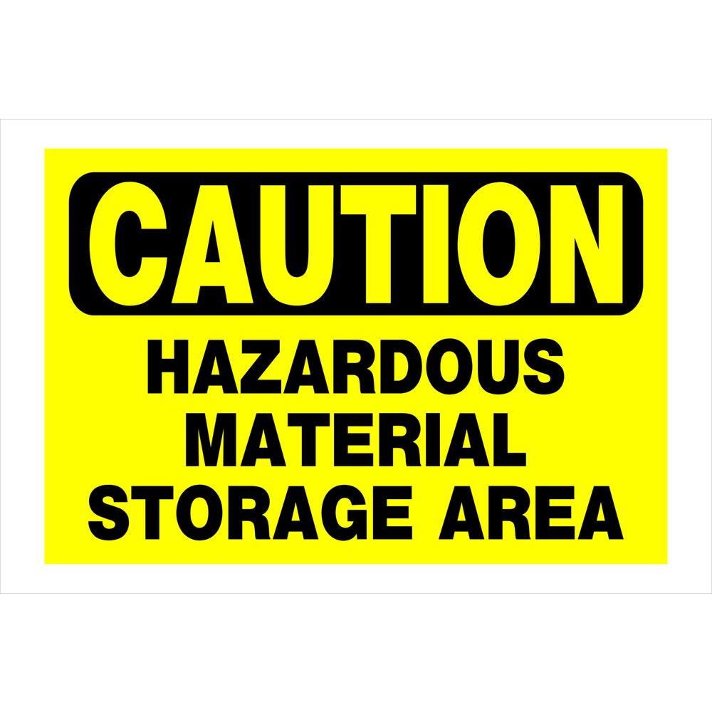 Hillman 8 in. x 12 in. Plastic Caution Hazardous Material Storage Area