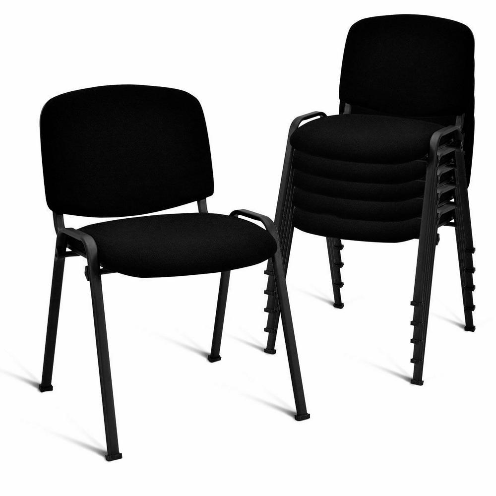 Costway Conference Black Elegant Design Office Waiting Room Guest Reception Chair Set Of 5 Hw53957 The Home Depot