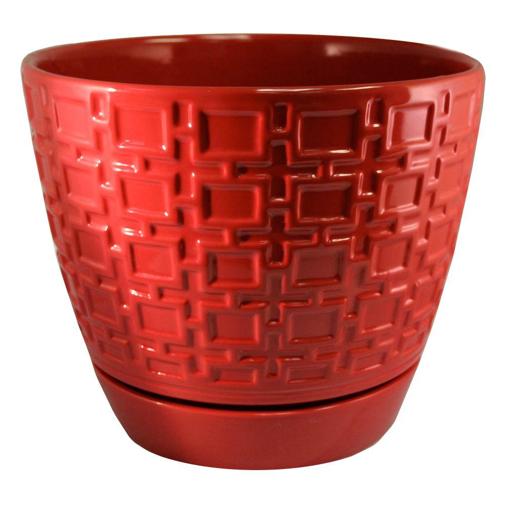 Red Plant Pots Planters The Home Depot