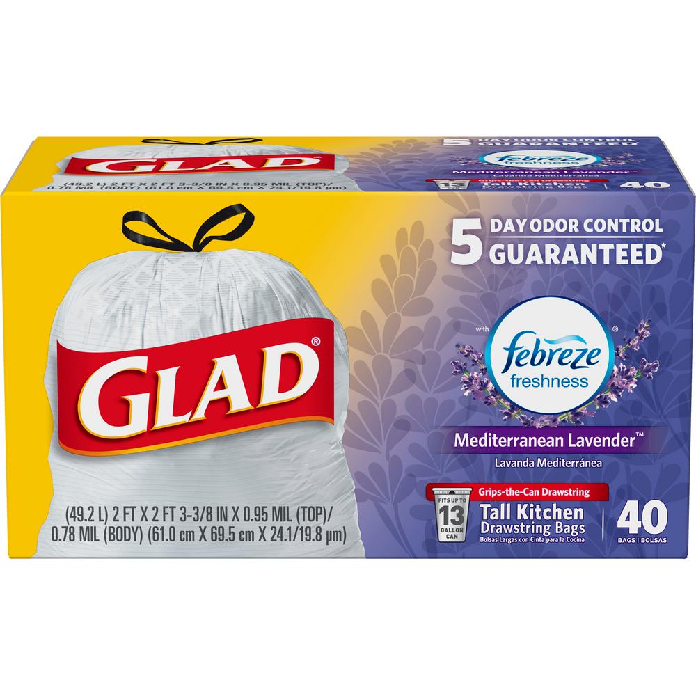 Glad Trash Bags Recycling The Home Depot Drawstring Lavender Odor Shield Trash Bags 40 Count