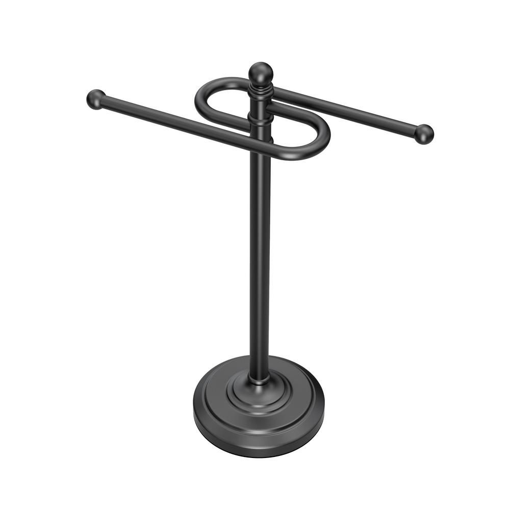 Gatco Countertop S-Style Towel Holder in Matte Black-1546MX - The Home