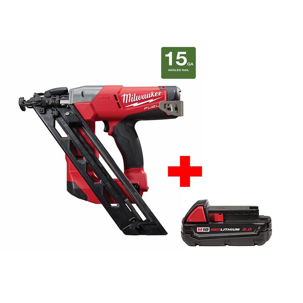Milwaukee M18 FUEL 18-Volt Lithium-Ion Brushless 15-Gauge Cordless Angled Finish
