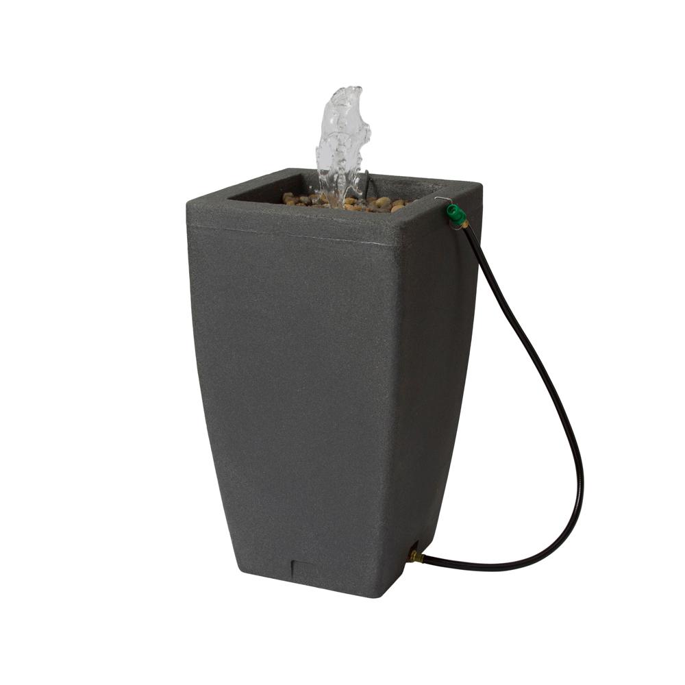 Algreen Madison Rain Barrel Fountain Charcoalstone 84301 The Home Depot