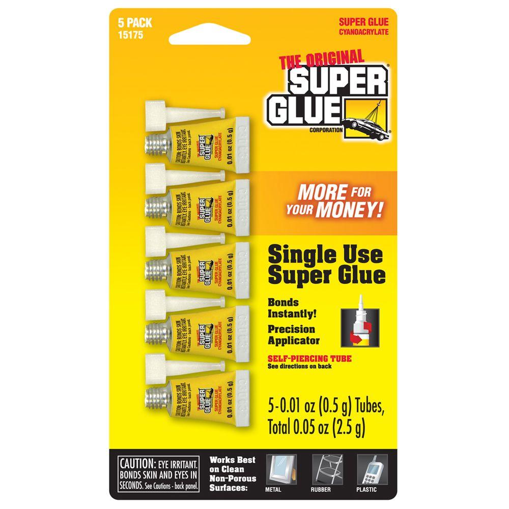 Super Glue 0.01 oz. Glue Single Use Minis, (5) 0.01 oz. Tubes per card