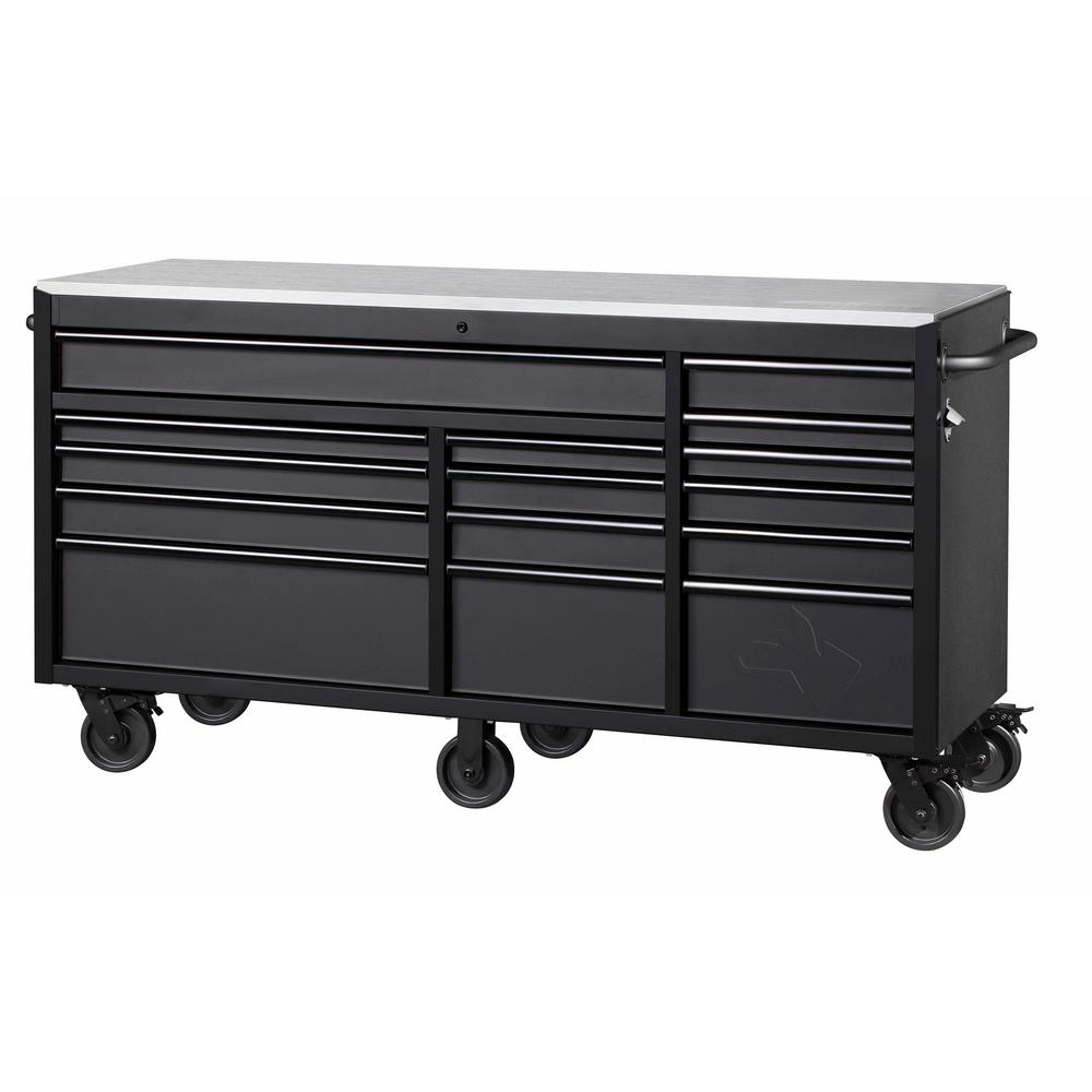 Husky 72 X 24 In 15 Drawer Mobile Workbench Stainless 