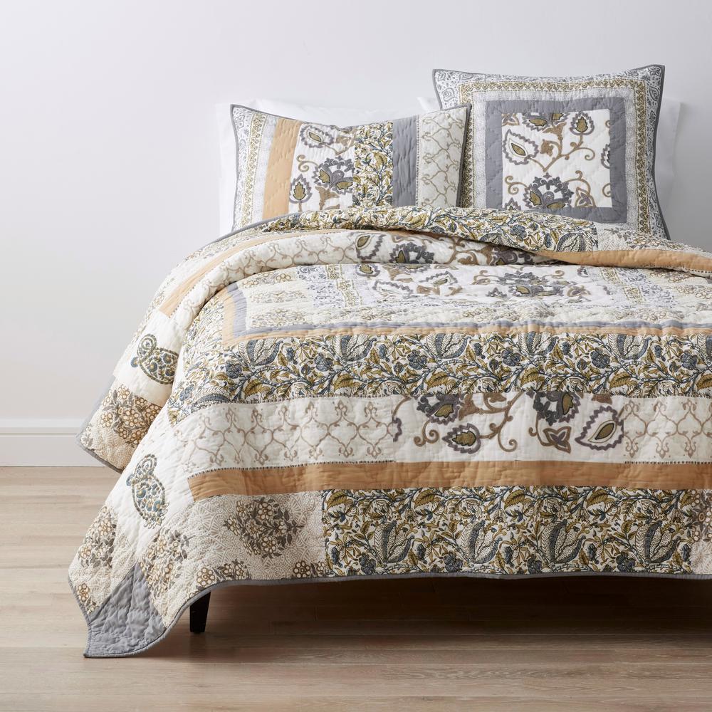 The Company Store Damask Floral Multicolored Cotton Patchwork Full