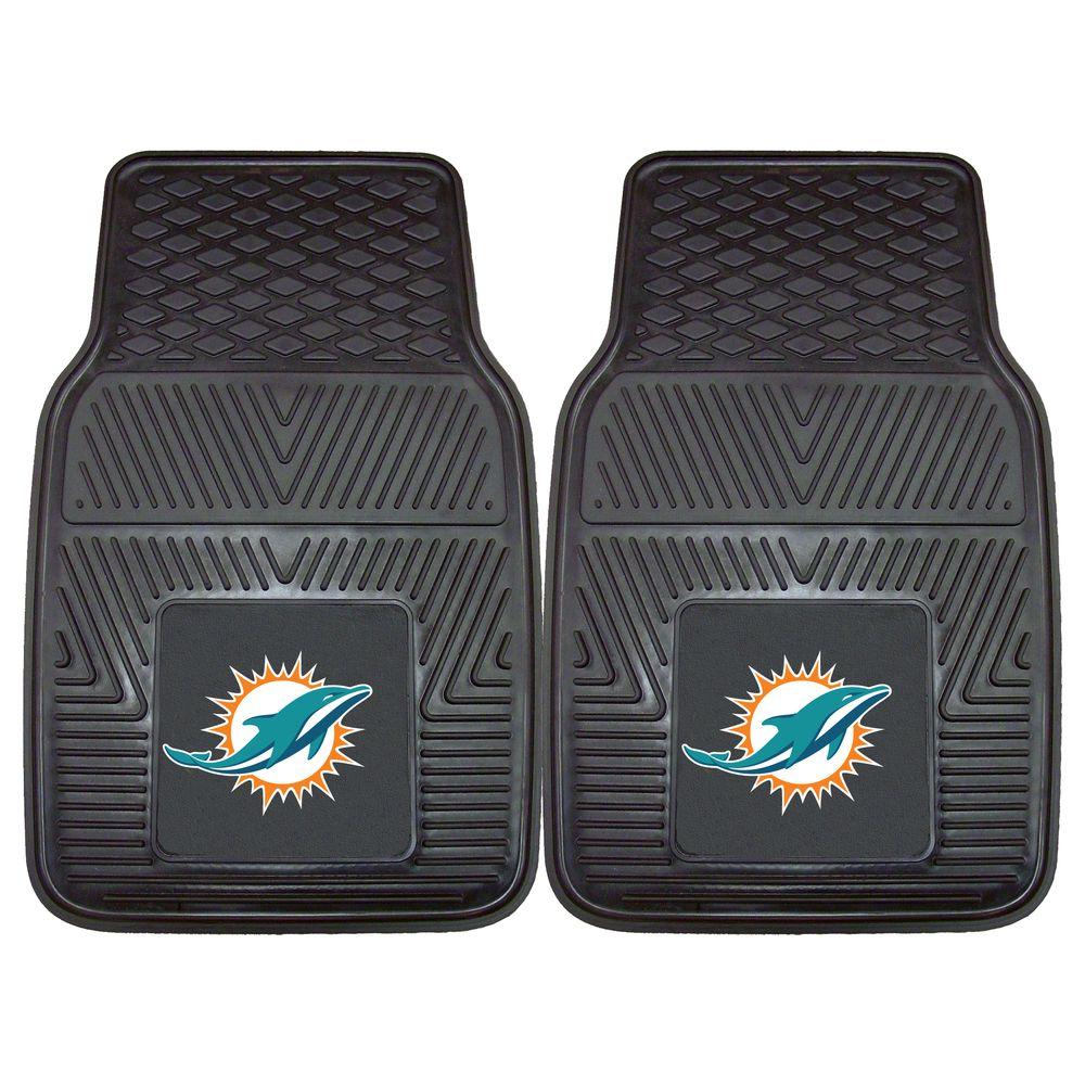 Fanmats Miami Dolphins 18 In X 27 In 2 Piece Heavy Duty Vinyl