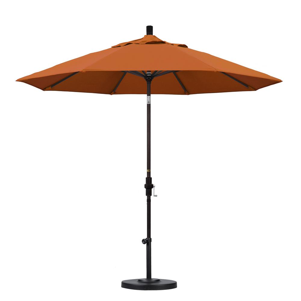 Orange Sunbrella Patio Umbrellas Patio Furniture The Home Depot